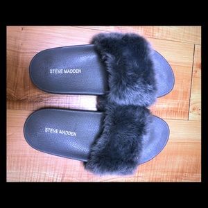Steve Madden Fuzz Slides